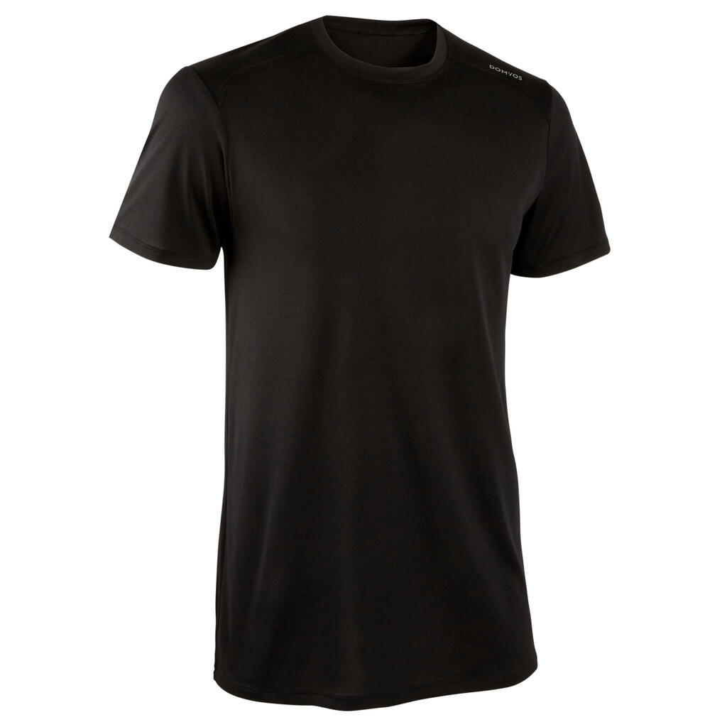 T-shirt de fitness essentiel respirant col rond homme - noir